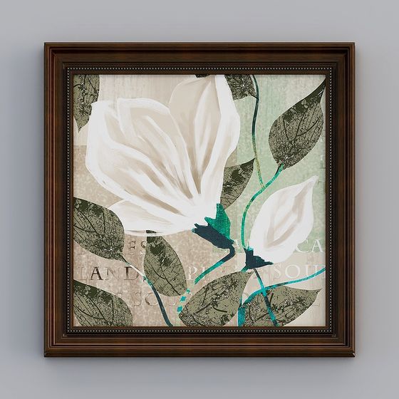 Magnolia Framed Art 3D model for Creative Spaces