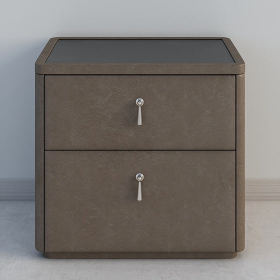 Minimalist Gray Nightstand 3D model for Modern Interiors
