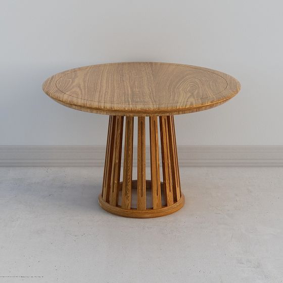 Stylish Low-Poly Round Table 3D model