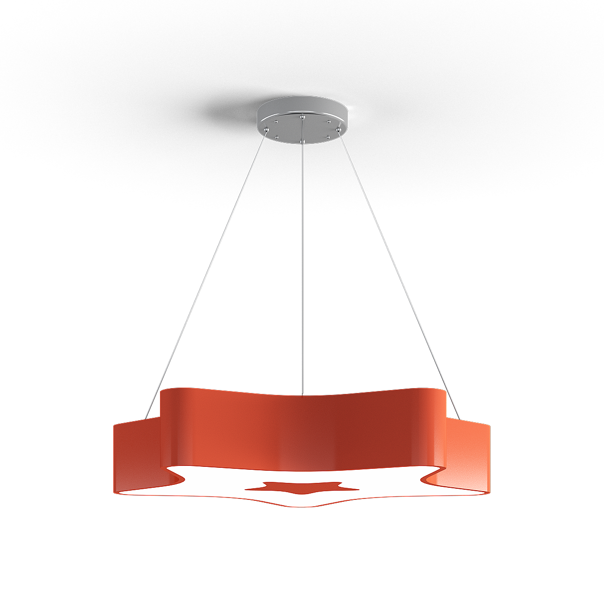 Elegant Red Pendant Light 3D Model – Low-Poly Lighting