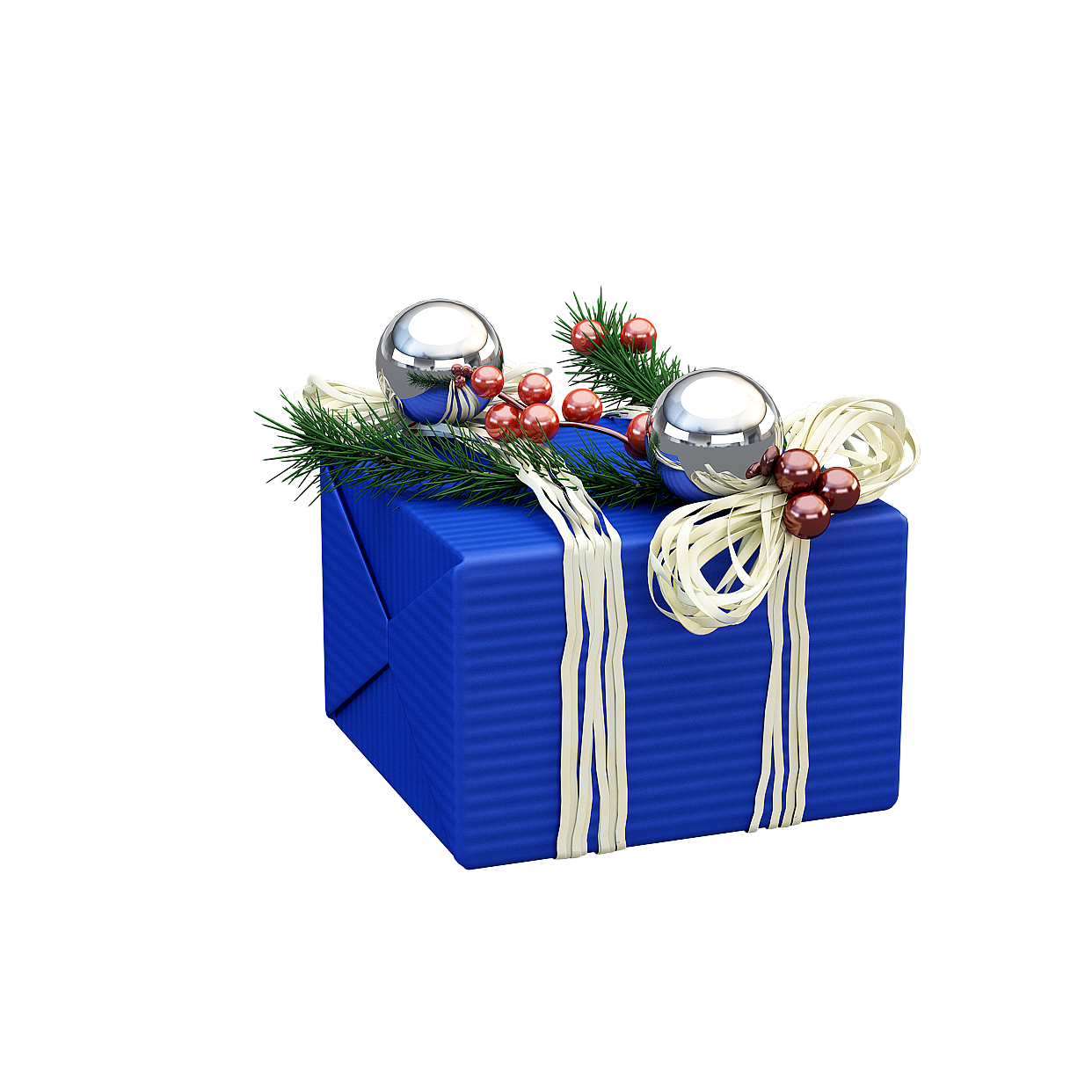 Festive Christmas Gift Box 3D Model – Holiday Decoration