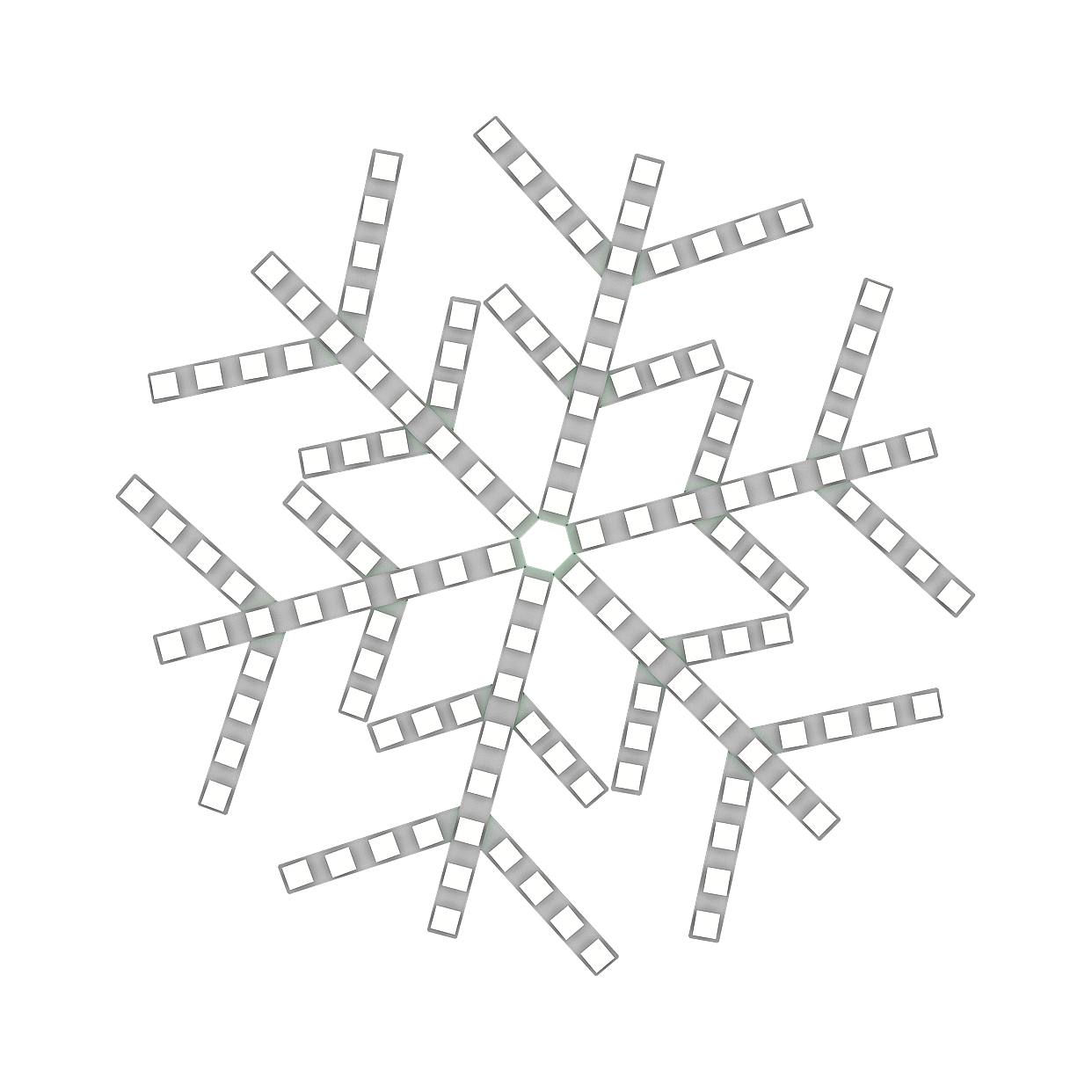 Geometric Snowflake 3D Model – Low-Poly Triangular Design