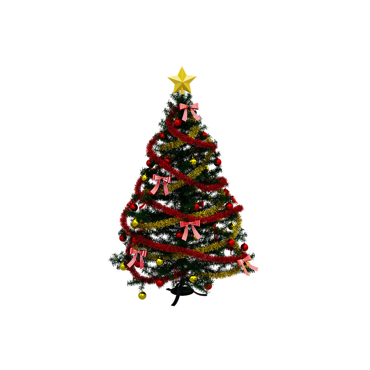 Festive Christmas Tree 3D Model – Detailed Texture