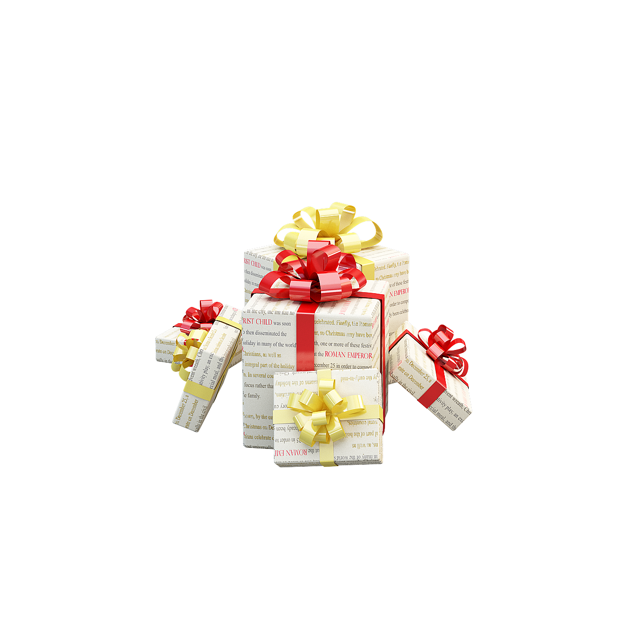 Festive Gift Boxes 3D Model – Colorful Low-Poly Set