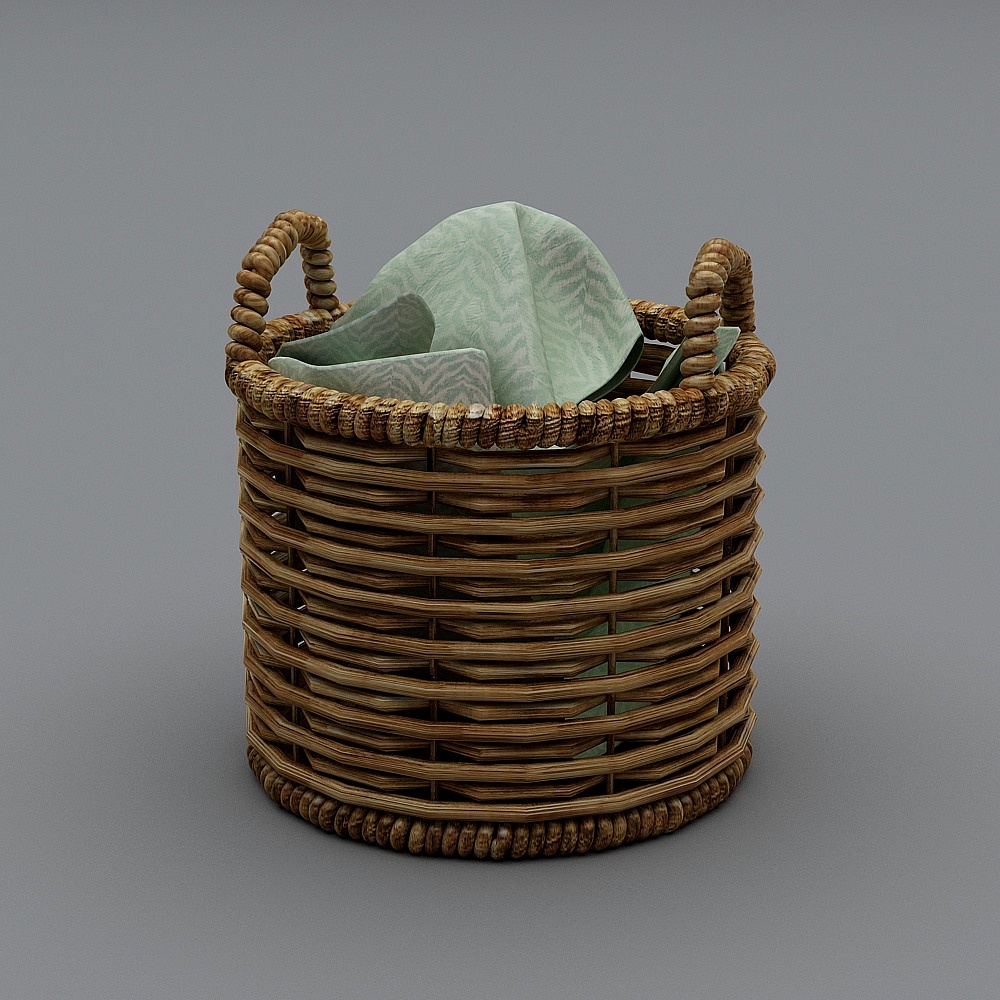 Woven Basket 3D Model for Artistic Design