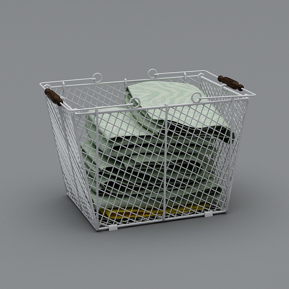 Stylish Metal Storage Basket 3D model