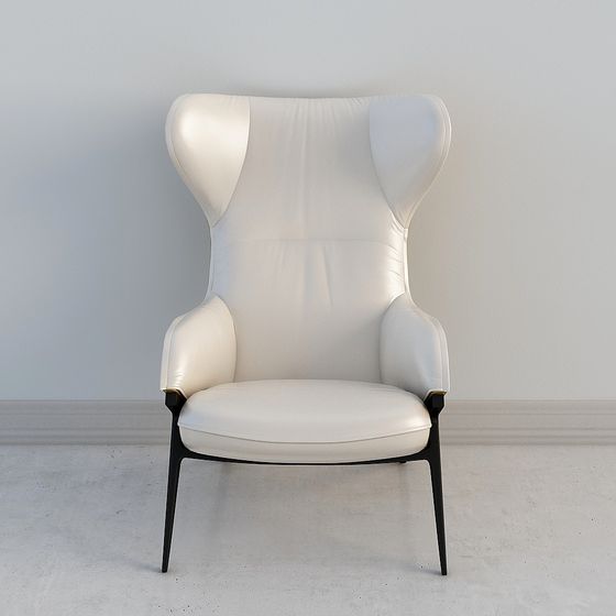 Elegant Wing Chair 3D model for Modern Interiors