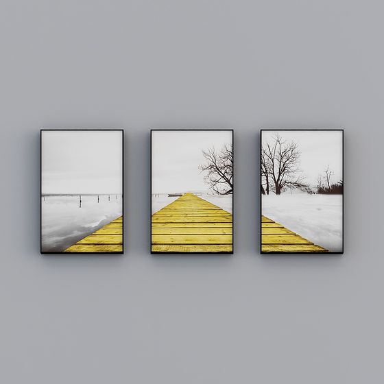 Snowy Wood Bridge 3D model