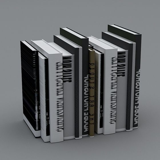 Sleek Bookshelf 3D Model for Inspiring Interiors