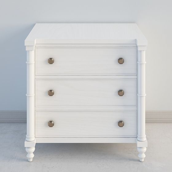 Minimalist White Nightstand 3D model