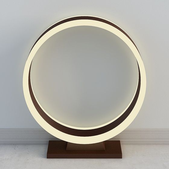 Elegant Low-Poly Round Mirror 3D model