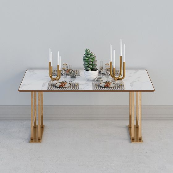 Elegant 3D Model Dining Table for Modern Interiors