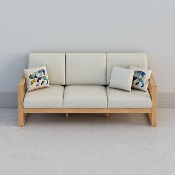 Modern Minimalist Low-Poly Sofa 3D model