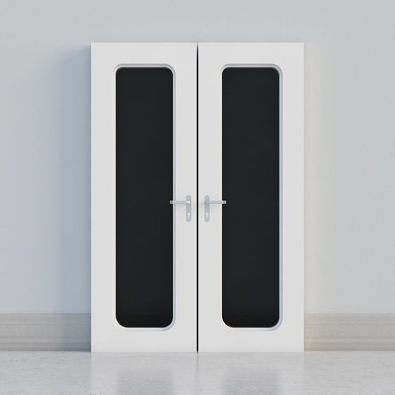 Minimalist Double Door 3D model for Modern Interiors