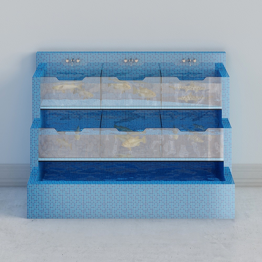 Low Polygon Aquarium Display Cabinet 3D model