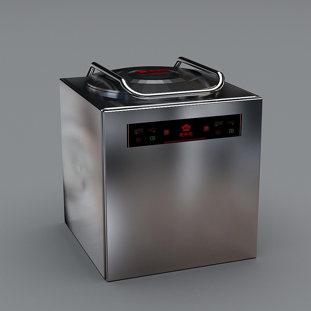 Elegant Stainless Steel Electric Pot 3D model