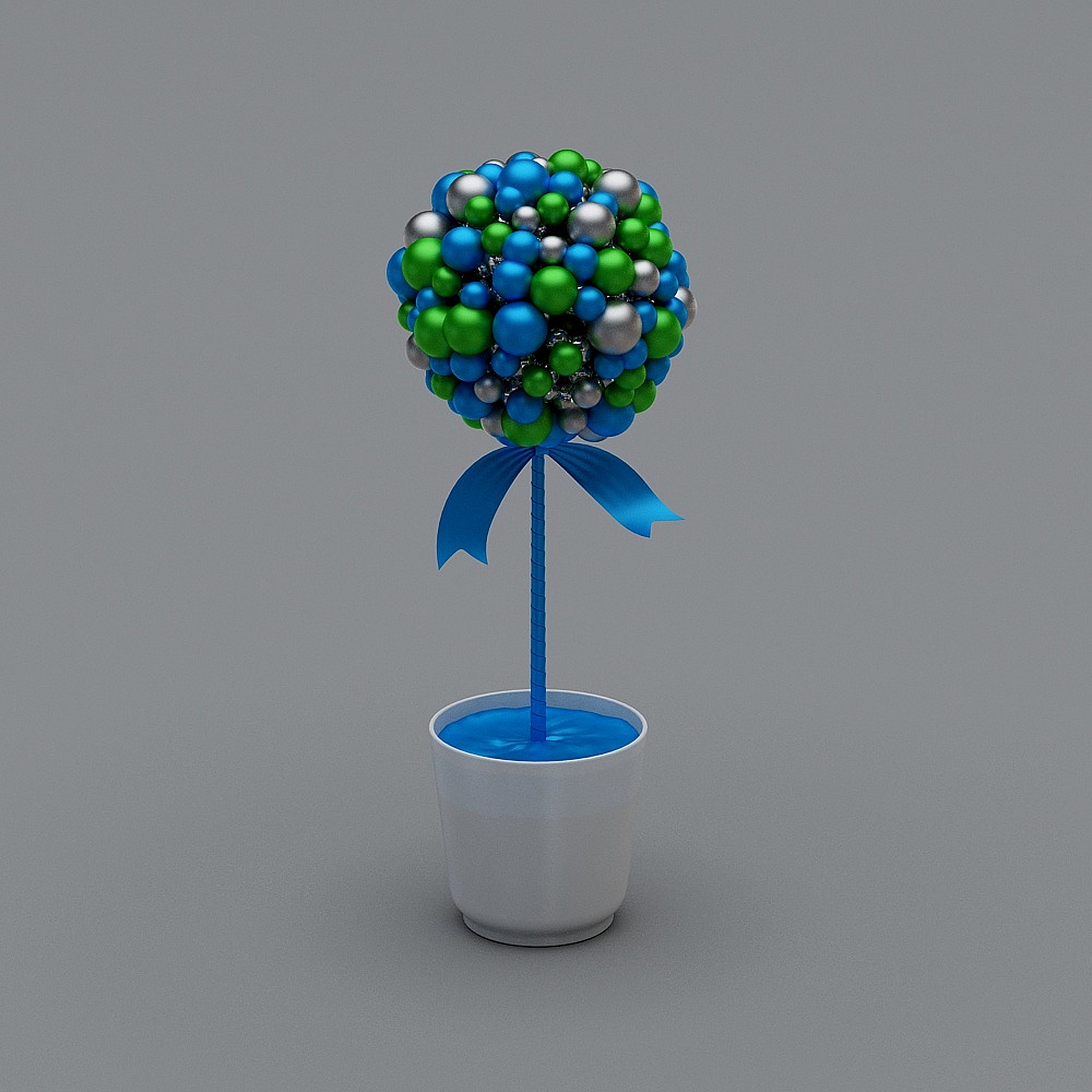 Spherical Tree 3D Model - Nature and Art Fusion