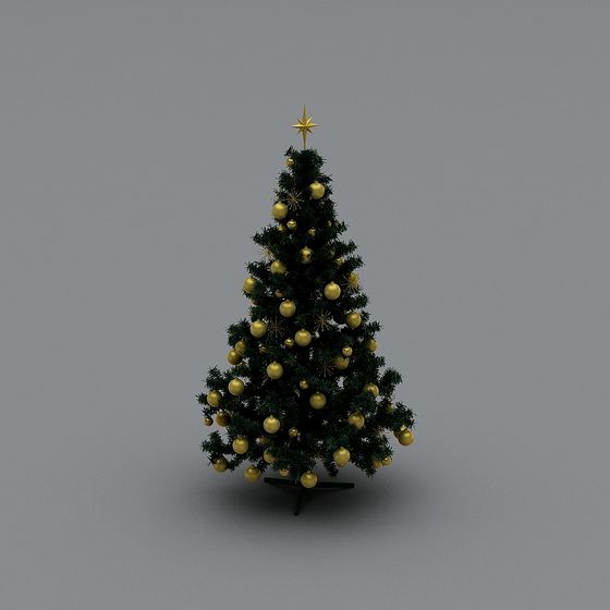 Festive Low-Poly Christmas Tree 3D model