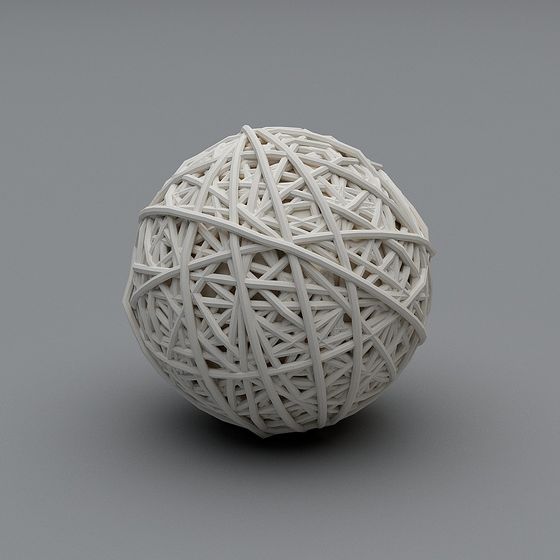 Rubber Band Ball 3D model with Low-Poly Charm