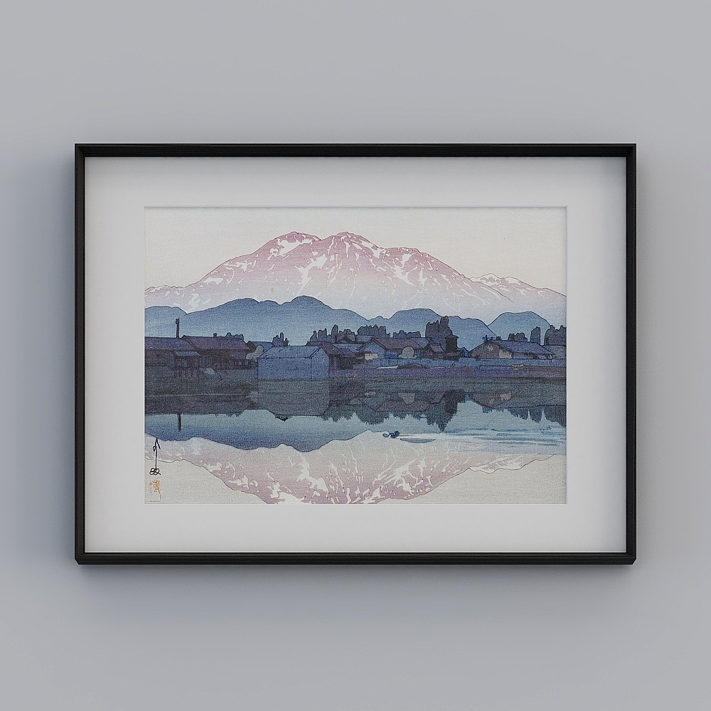 Kippoon flagship Japanese restaurant horizontal modern black box 62x84cm Cherry Mountain tmls-yz-gg-lh-2