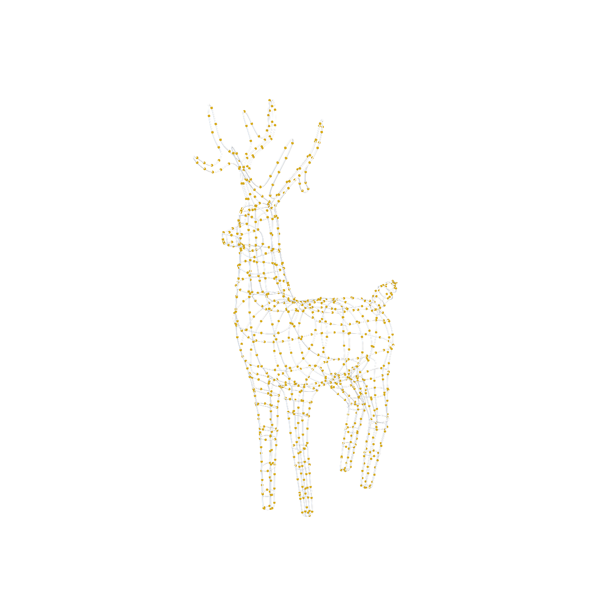 Elegant Deer 3D Model – Wireframe Metallic Design