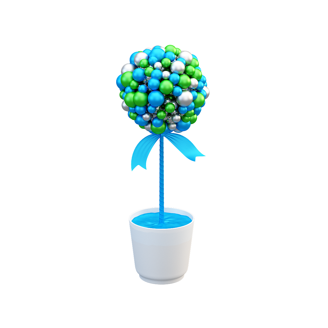 Spherical Tree 3D Model – Artistic Low-Poly Nature Asset