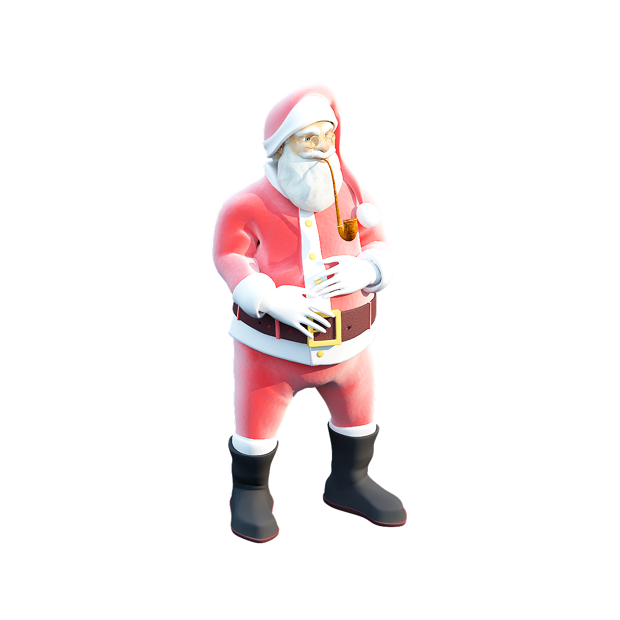 Charming Santa Claus 3D Model – Low-Poly Festive Asset