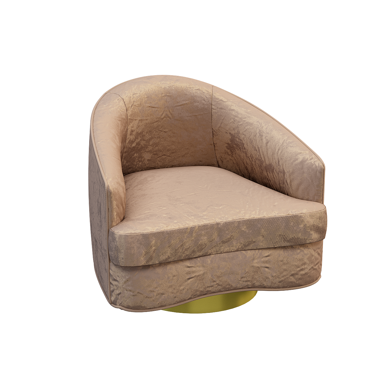 Elegant Retro-Modern Armchair 3D Model – Suede Texture