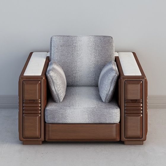 Chic Retro Sofa 3D model for Contemporary Interiors