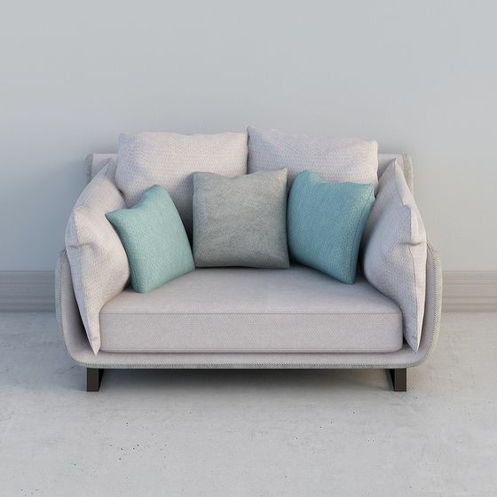 Minimalist Low-Polygon 3D Sofa Model