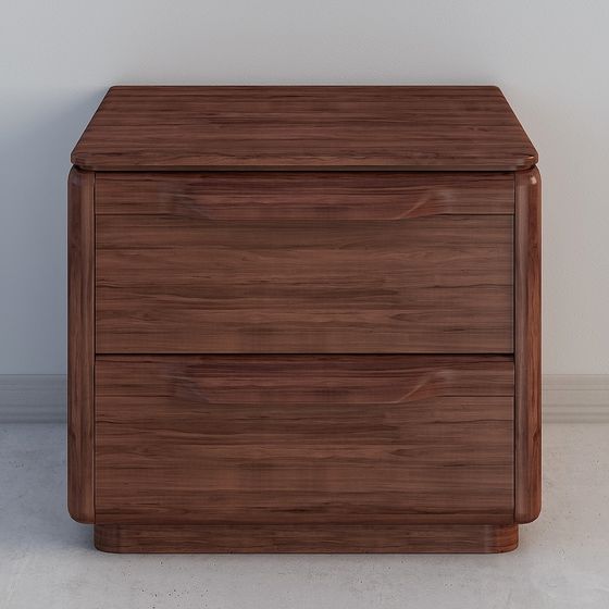 Elegant Low-Poly Nightstand 3D model