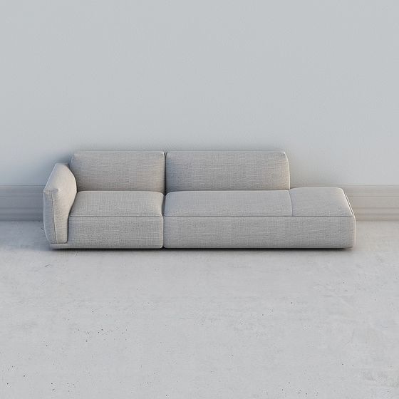 Modern Minimalist Low-Polygon Sofa 3D model