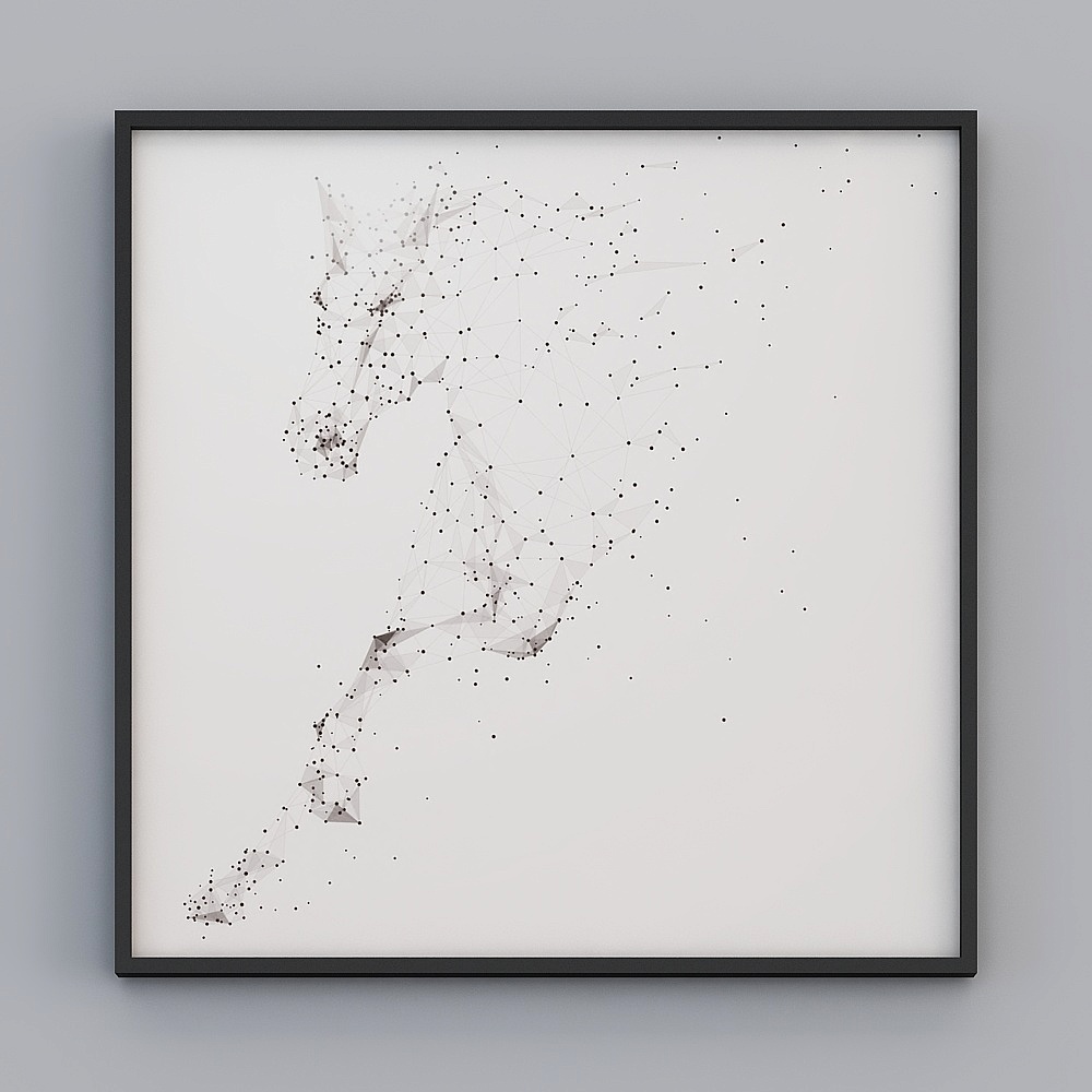 Elland decorative painting high-end boutique embroidery new Nordic abstract Mercedes-Benz horse simple personality art living room bedroom sofa bed head single picture frame modern light luxury hanging painting