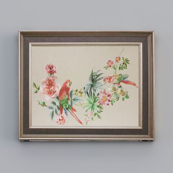 Floral Bird Frame 3D model - Classical Meets Modern