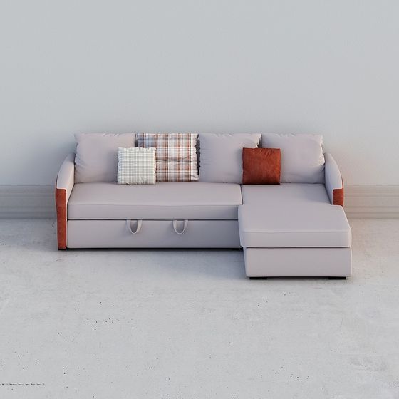 Stylish Low-Polygon Sofa 3D model for Modern Spaces