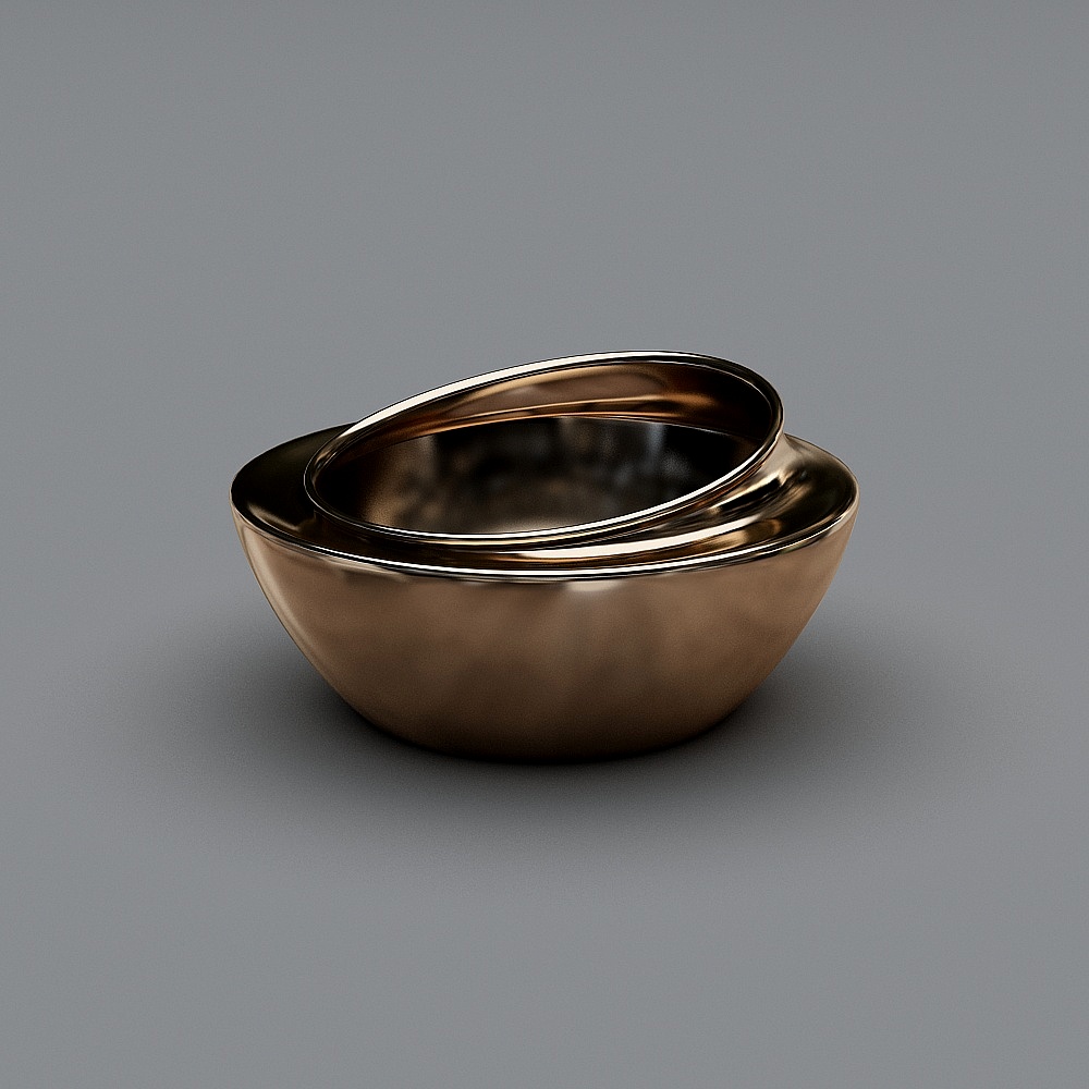 Elegant Metallic Bowl 3D model