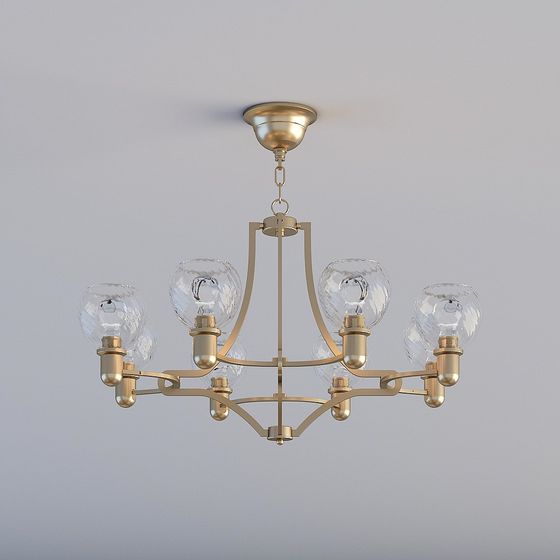 Elegant Low-Poly Chandelier 3D model