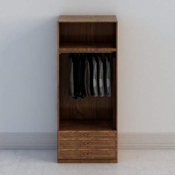 Minimalist Low-Poly Wardrobe 3D model