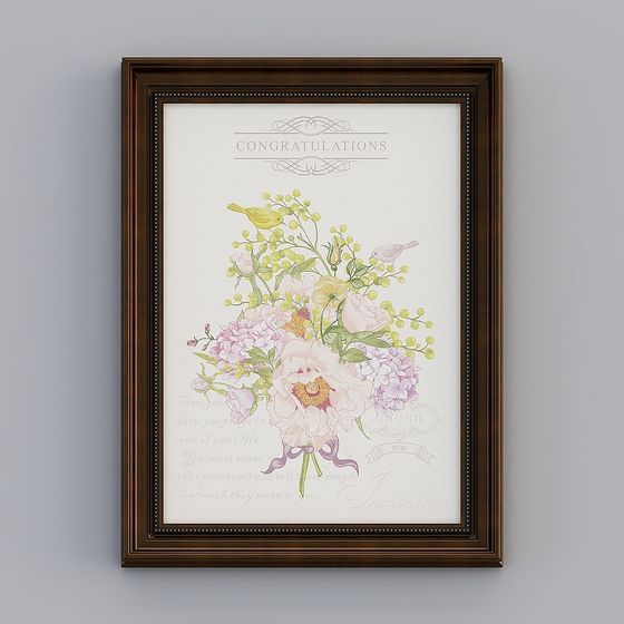 Congratulations Bouquet Low-Poly 3D Model