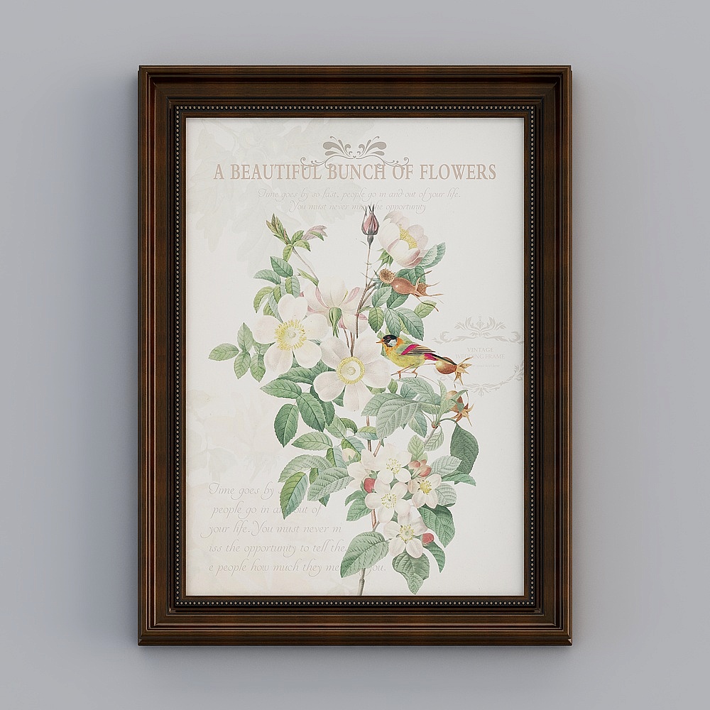 Floral Poetry 3D Model in Low-Poly Style