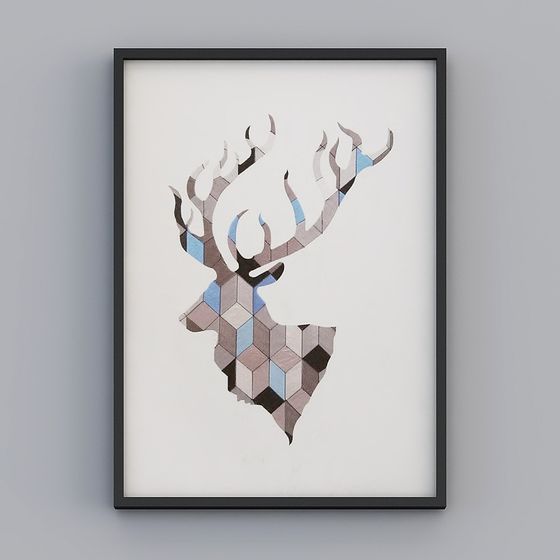 Geometric Deer 3D Model for Artistic Designs