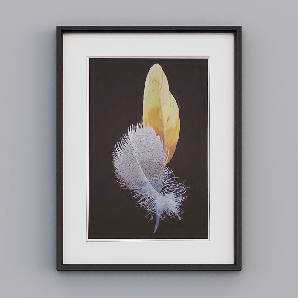Elegant Low Poly Feather 3D Model