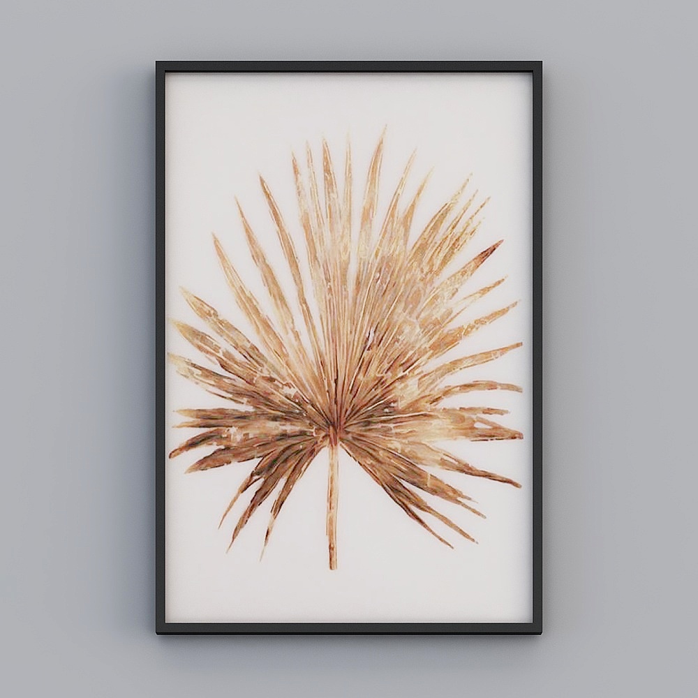 Elland decorative painting high-end boutique embroidery new Nordic embroidery fresh leaf brown leaf plant personality living room bedroom sofa bed head single picture frame modern light luxury hanging painting