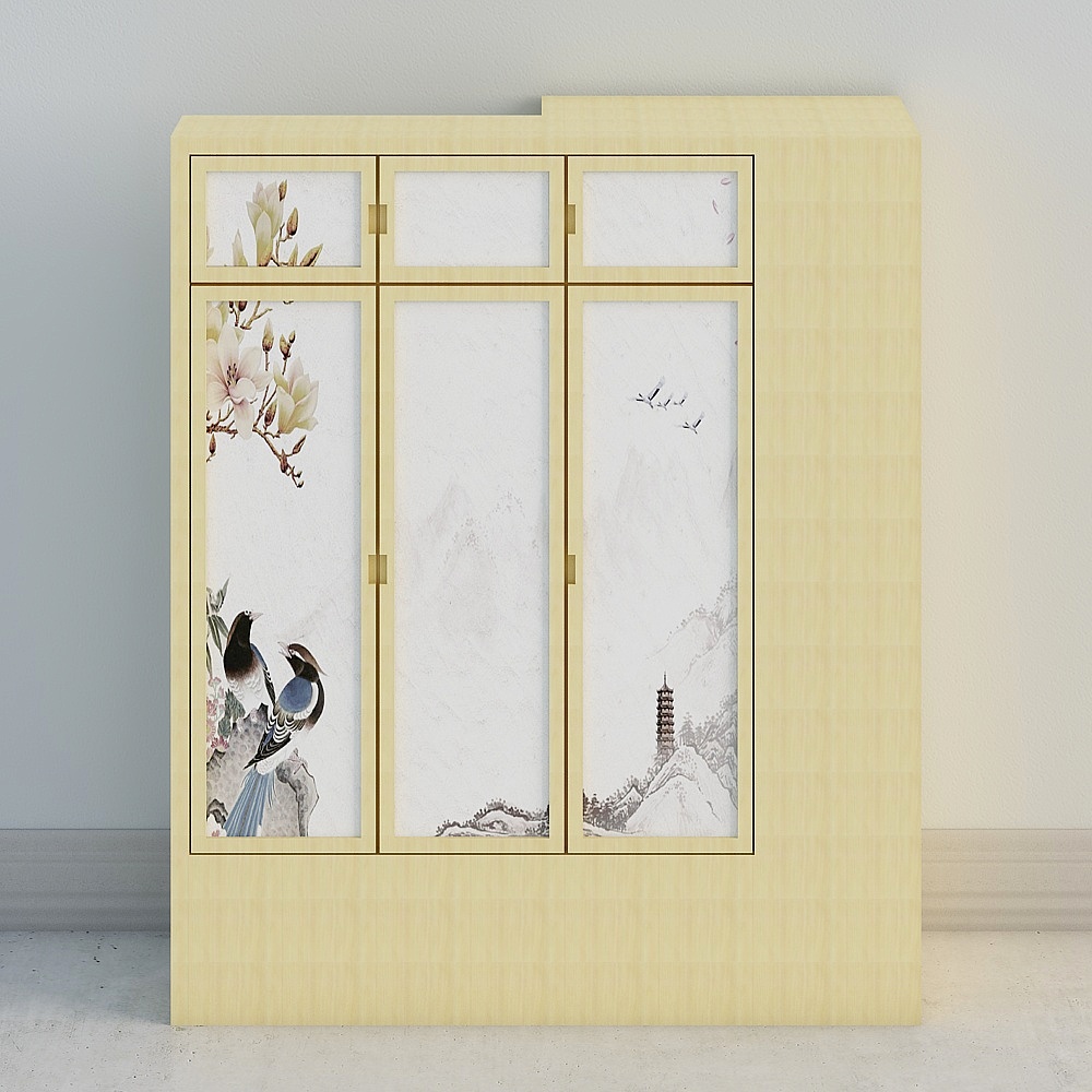 Elegant Low-Poly Asian Aesthetic 3D Model