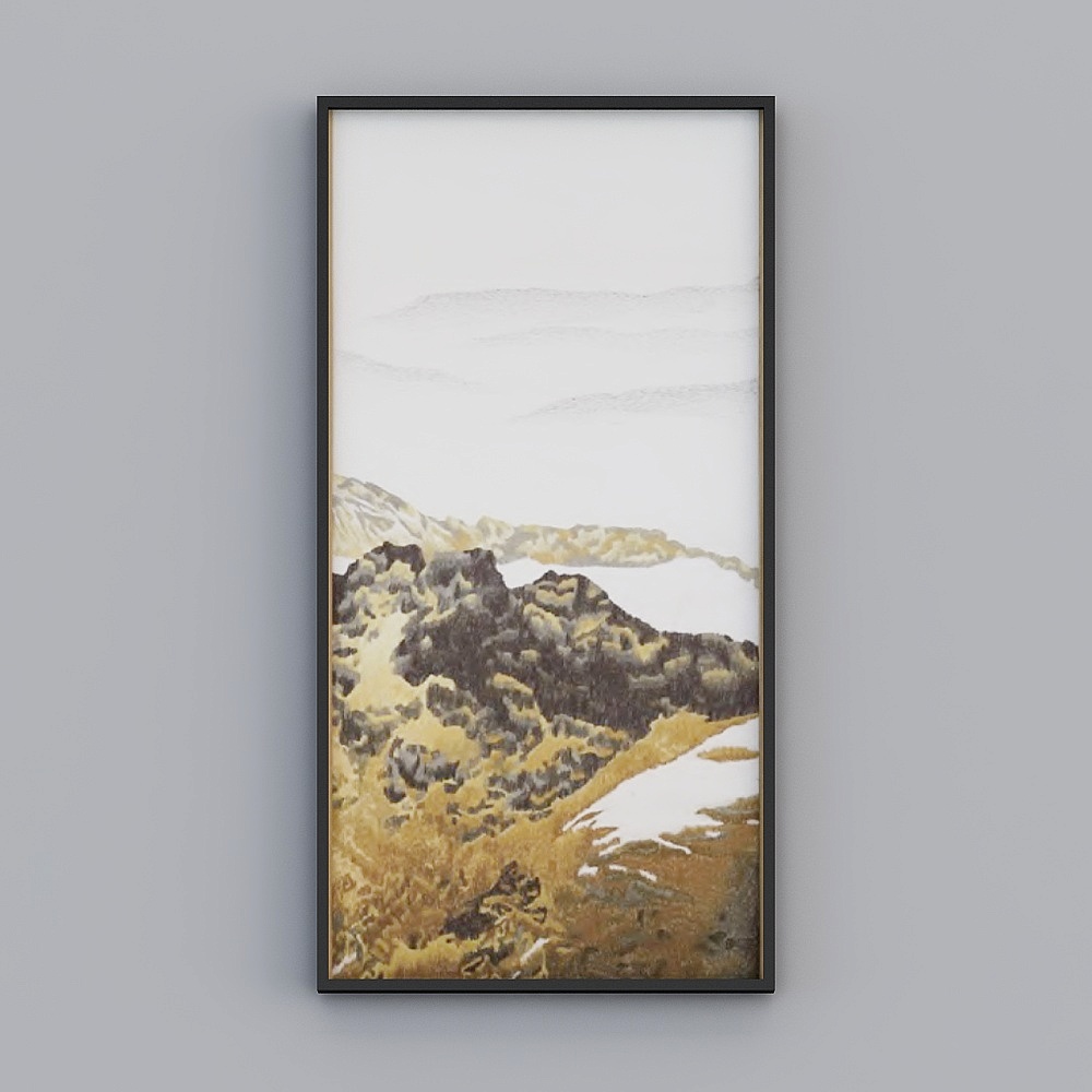 Elland high-end decorative painting boutique embroiderythree-dimensional embroidery mountain water peak golden atmosphere Nordic living room dining room bedroom sofa bed head a single picture frame modern light luxury hanging painting