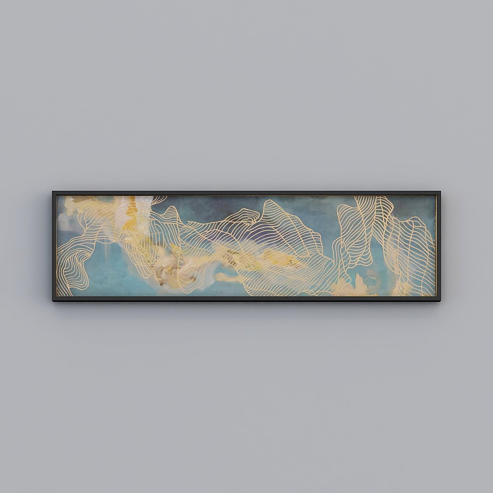 Elland decorative painting high-end boutique embroidery  abstract ink painting line personality art living room bedroom sofa bed above the single picture frame modern light luxury hanging painting