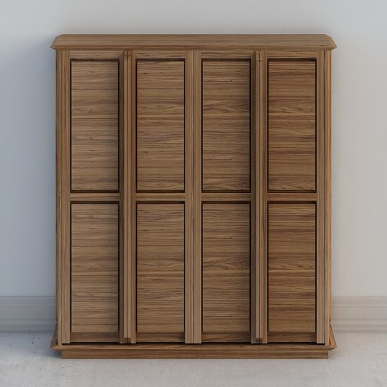 Elegant Low-Poly Wardrobe 3D model for Modern Spaces