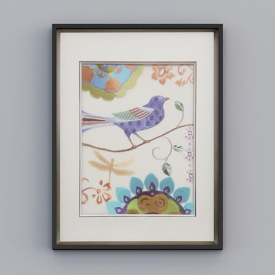 Flower and Bird Harmony 3D model