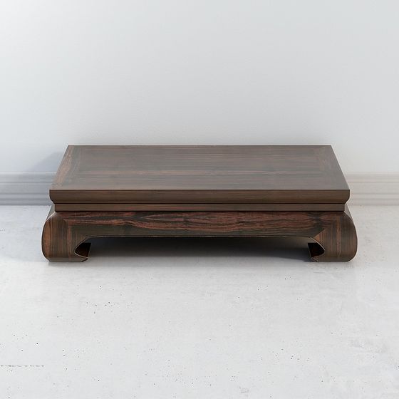 Stylish Low-Polygon Wooden Coffee Table 3D model for Modern Interiors