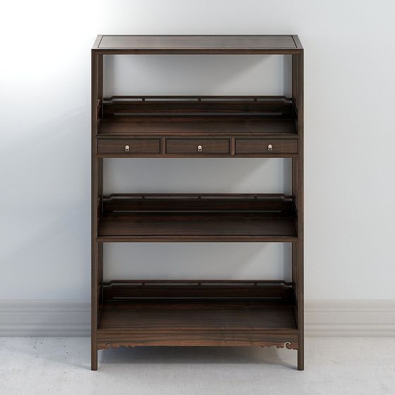 Elegant Low-Poly Bookshelf 3D model